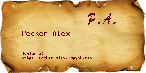 Pecker Alex névjegykártya